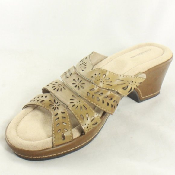 CROFT & BARROW Strappy Cutout Leather Sandals - Picture 2 of 8